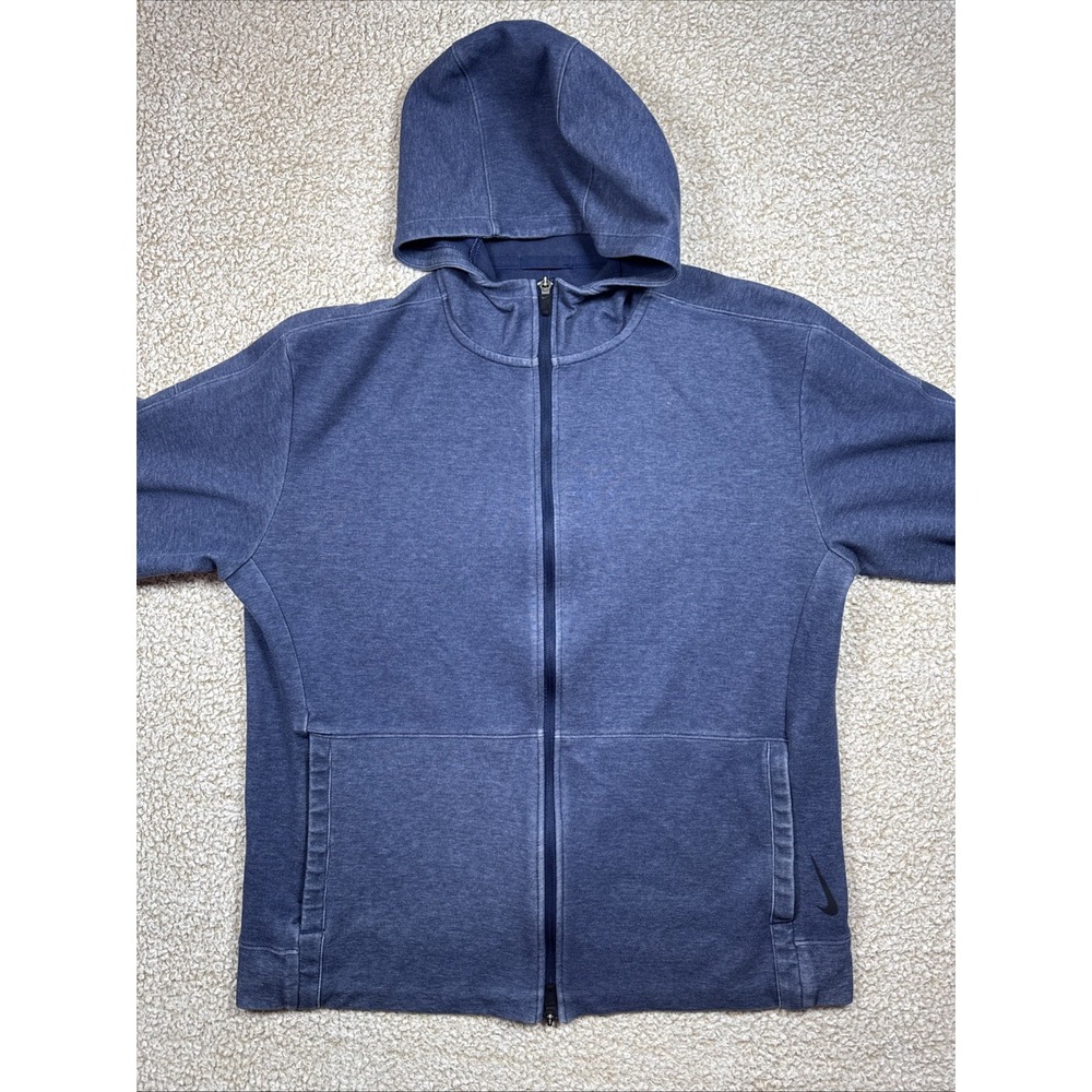 Nike Yoga Restore Full Zip Hoodie Men's M Blue Dual Zipper CU6260-410